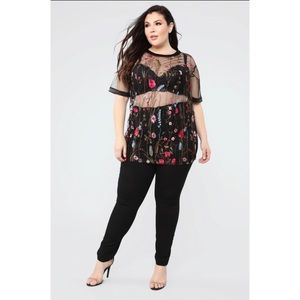 Fashion Nova Curve Mesh top